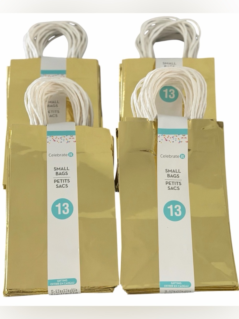 Celebrate It - Small Gold Gift Bags 52